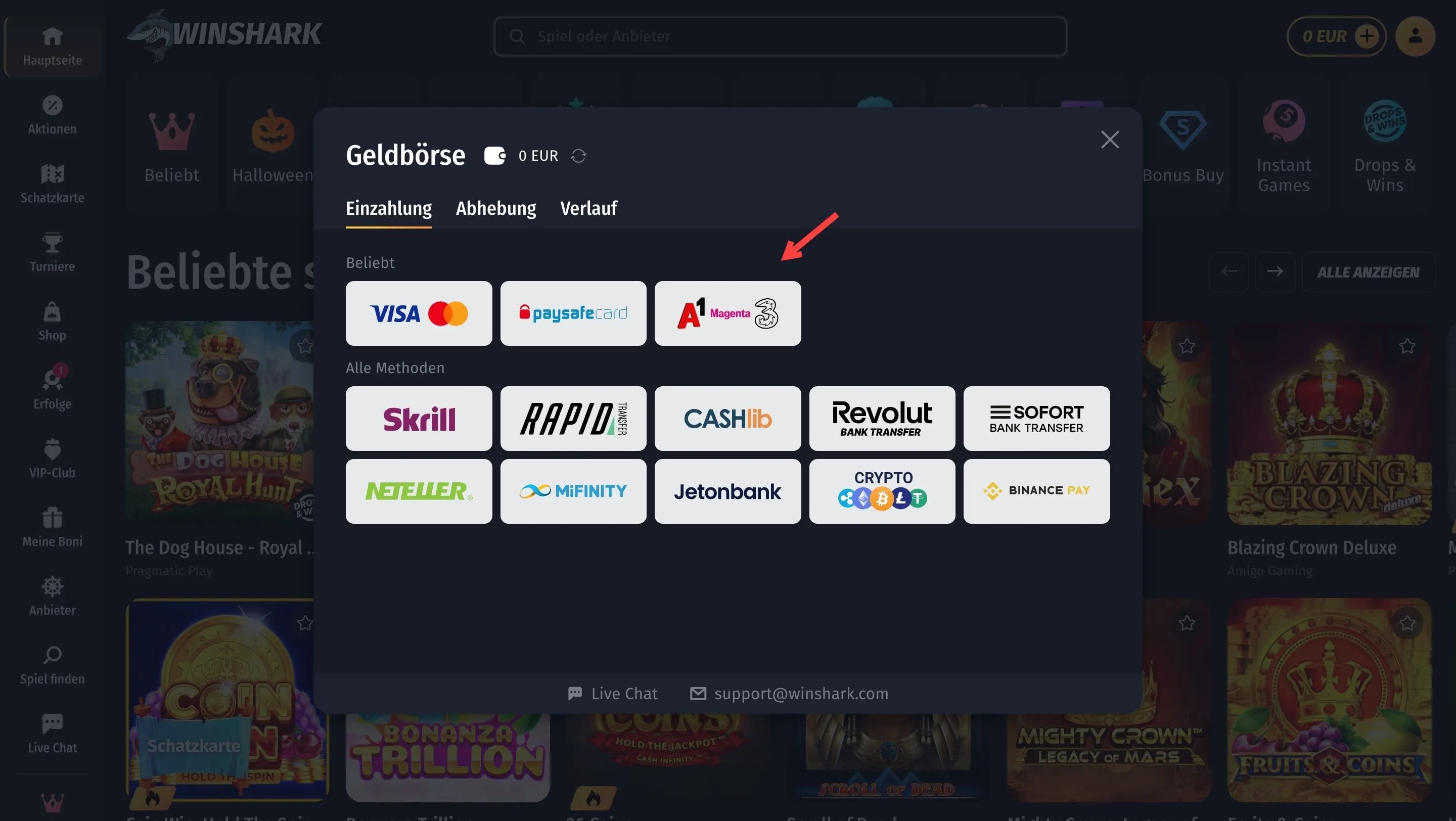 Winshark mit Handyrechnung